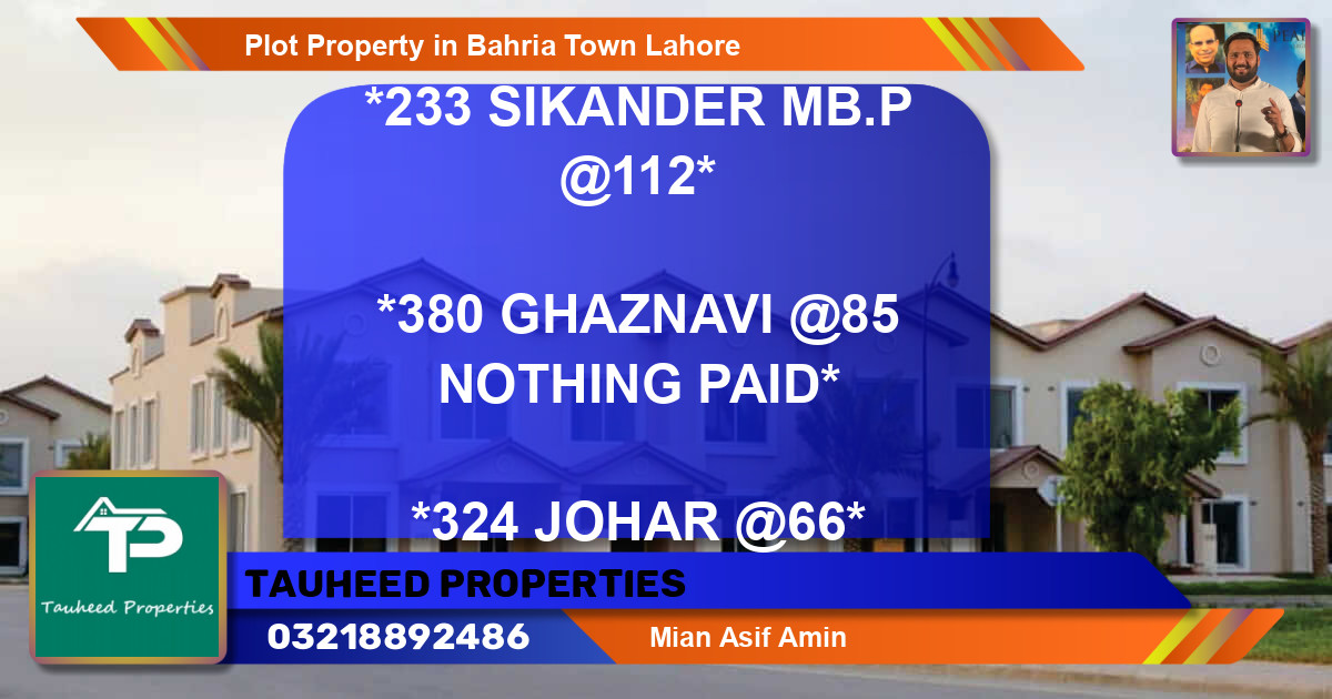 Residential Plot for Sale in Bahria Town, Lahore - (BP-40156)