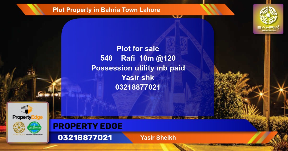 Residential Plot for Sale in Bahria Town, Lahore - (BP-40179)