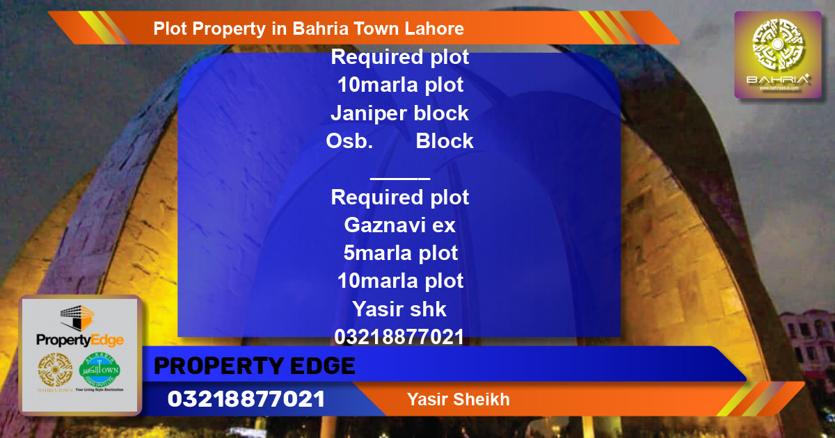 Residential Plot for Sale in Bahria Town, Lahore - (BP-40181)