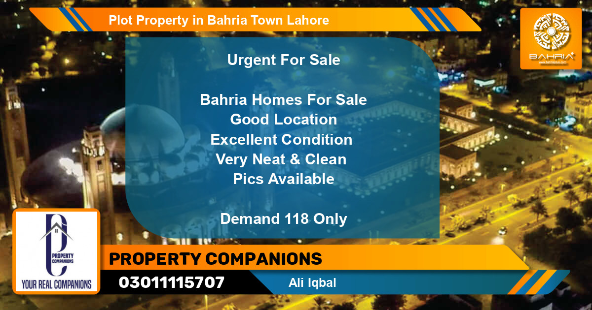 Residential Plot for Sale in Bahria Town, Lahore - (BP-40186)