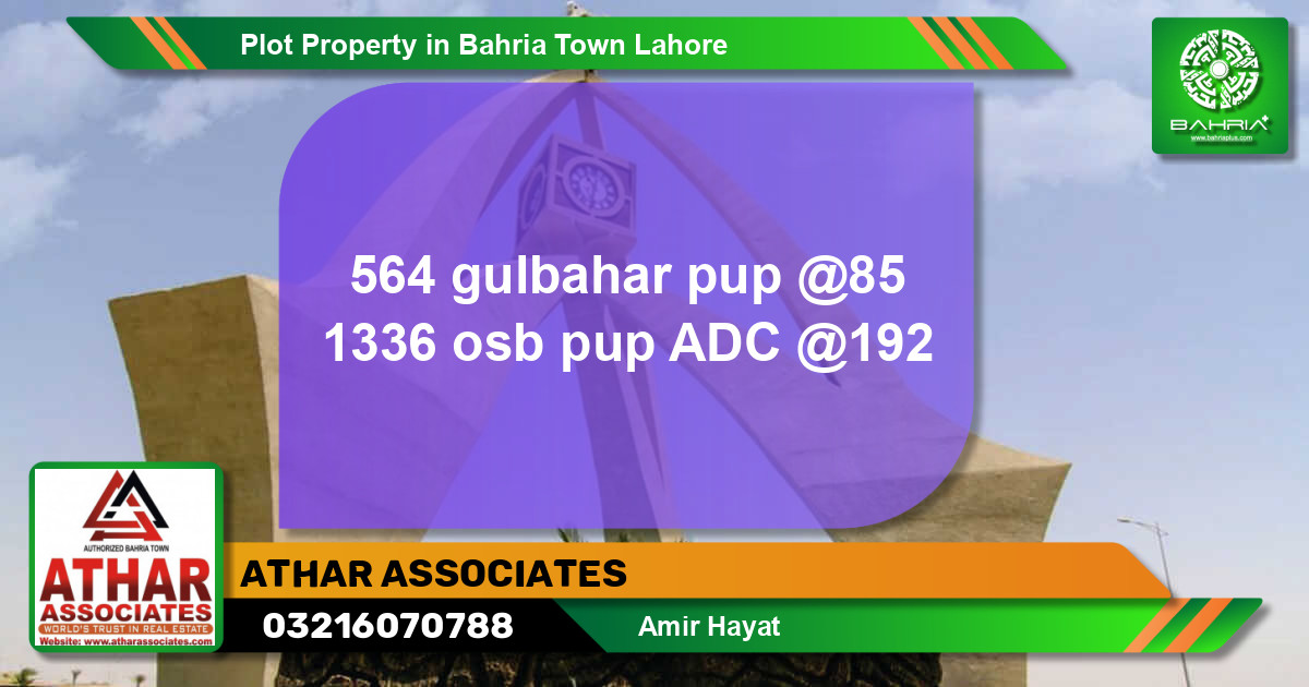 Residential Plot for Sale in Bahria Town, Lahore - (BP-40232)