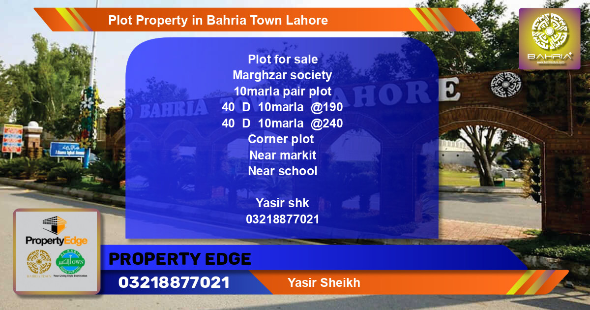 Residential Plot for Sale in Bahria Town, Lahore - (BP-40239)