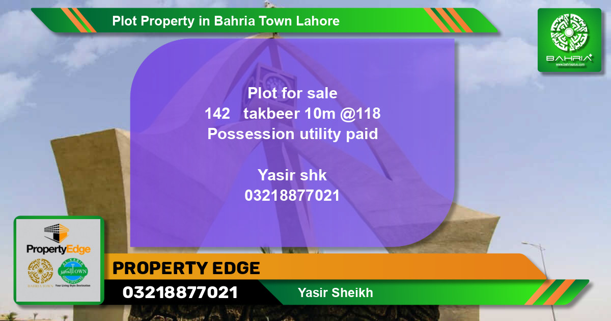 Residential Plot for Sale in Bahria Town, Lahore - (BP-40241)