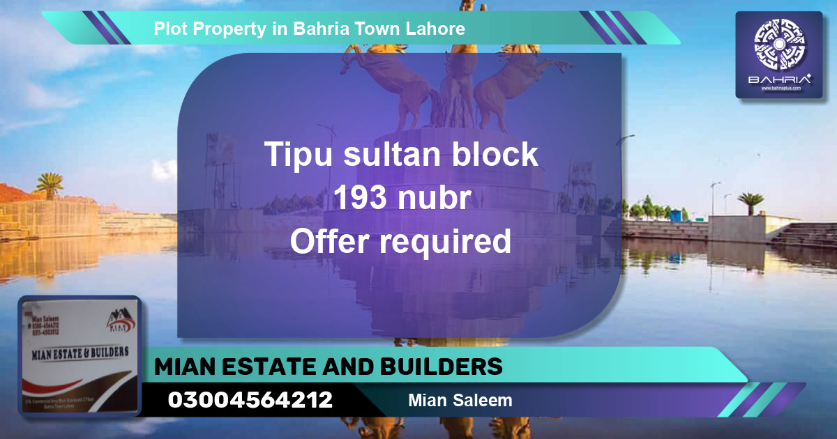 Residential Plot for Sale in Bahria Town, Lahore - (BP-40300)