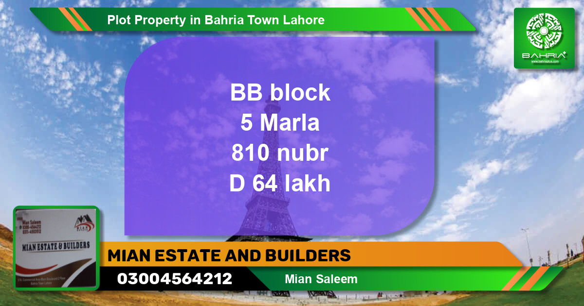 Residential Plot for Sale in Bahria Town, Lahore - (BP-40301)