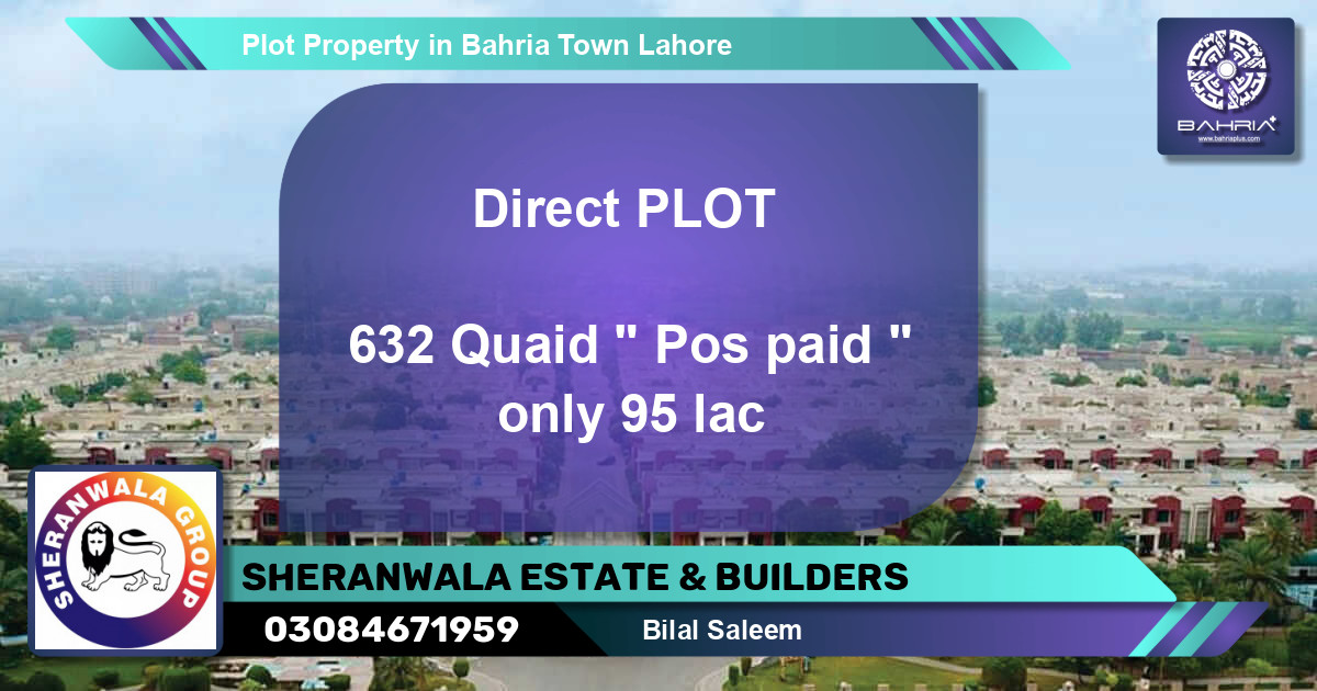 Residential Plot for Sale in Bahria Town, Lahore - (BP-40325)