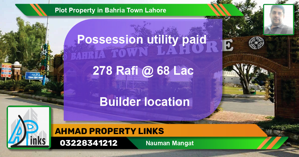 Residential Plot for Sale in Bahria Town, Lahore - (BP-40336)