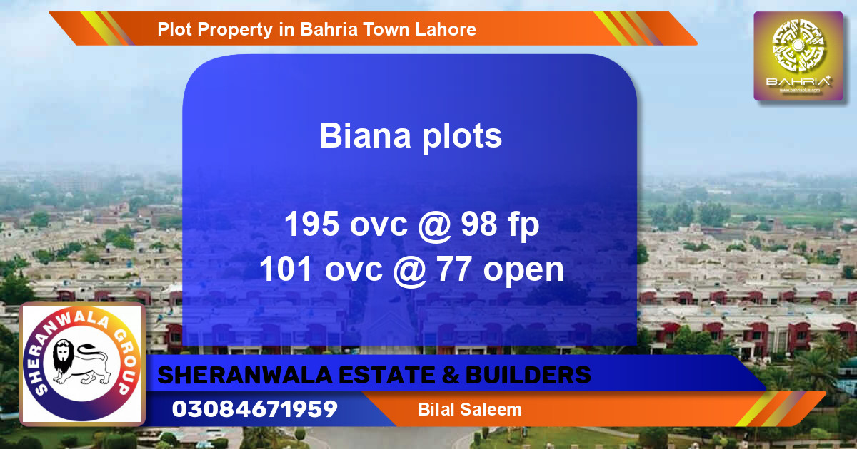 Residential Plot for Sale in Bahria Town, Lahore - (BP-40349)