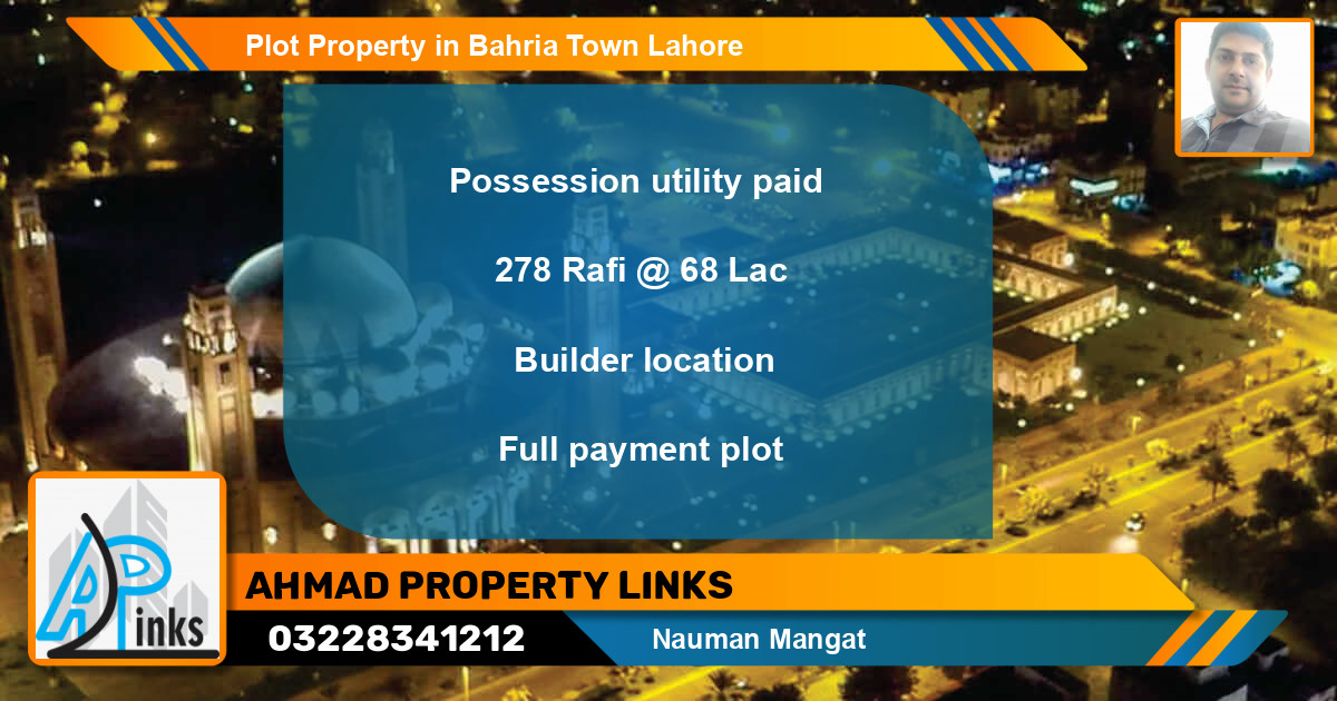 Residential Plot for Sale in Bahria Town, Lahore - (BP-40356)