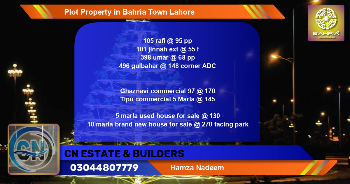 Commercial Plot for Sale in Bahria Town, Lahore - (BP-40360)