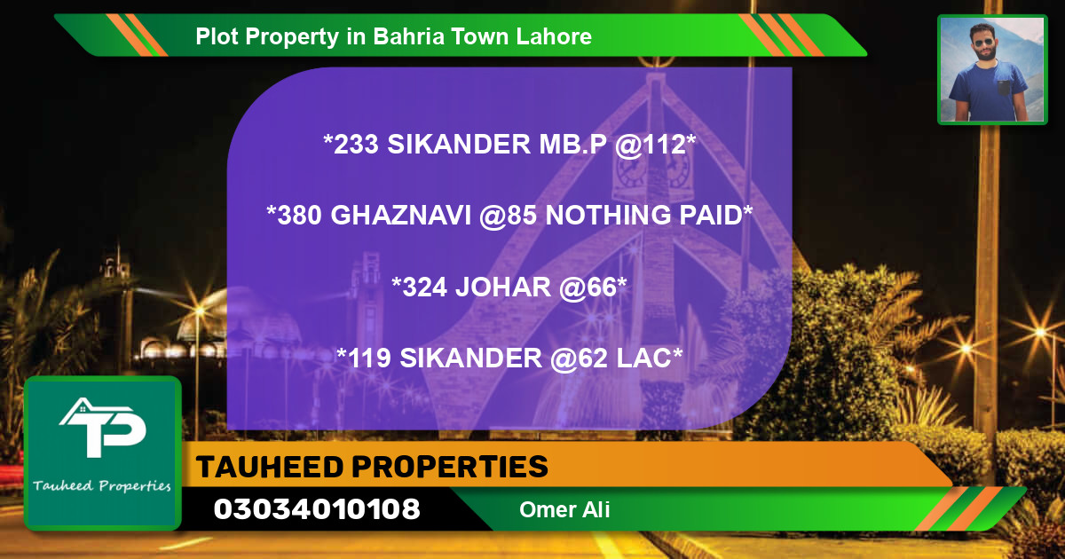 Residential Plot for Sale in Bahria Town, Lahore - (BP-40362)