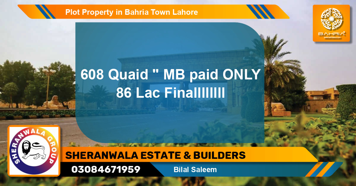 Residential Plot for Sale in Bahria Town, Lahore - (BP-40372)