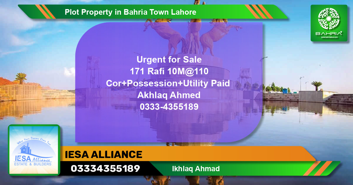 Residential Plot for Sale in Bahria Town, Lahore - (BP-40408)