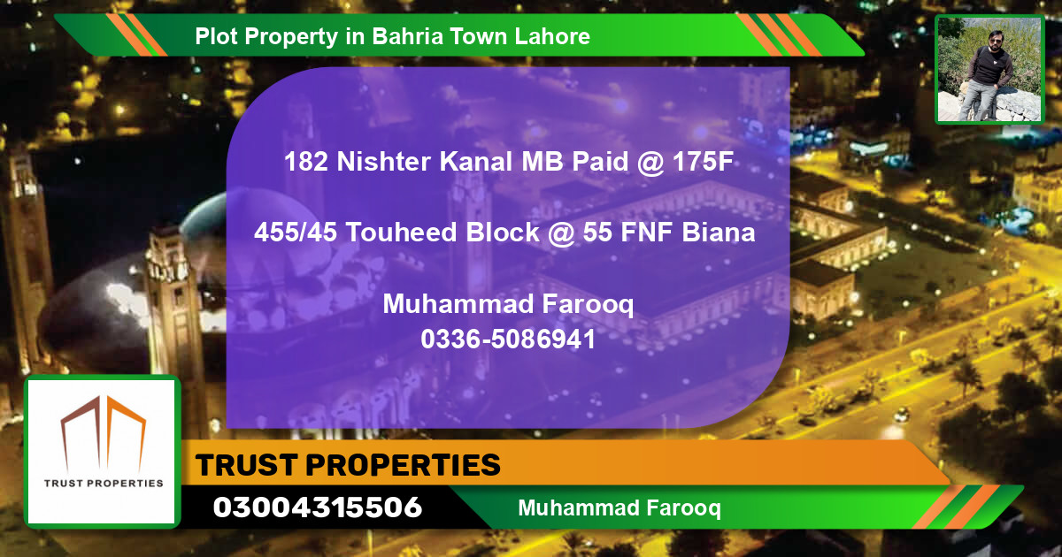 Residential Plot for Sale in Bahria Town, Lahore - (BP-40427)