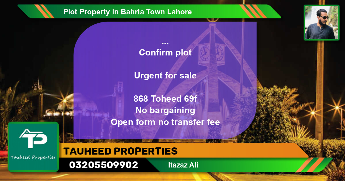Residential Plot for Sale in Bahria Town, Lahore - (BP-40441)
