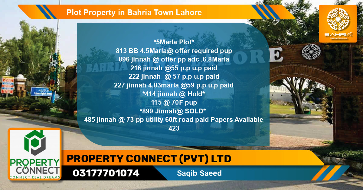 Residential Plot for Sale in Bahria Town, Lahore - (BP-40455)