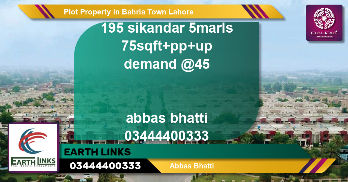 Residential Plot for Sale in Bahria Town, Lahore - (BP-40467)
