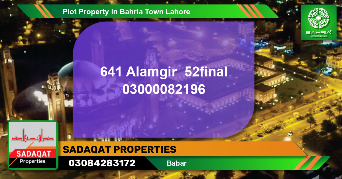 Residential Plot for Sale in Bahria Town, Lahore - (BP-40469)