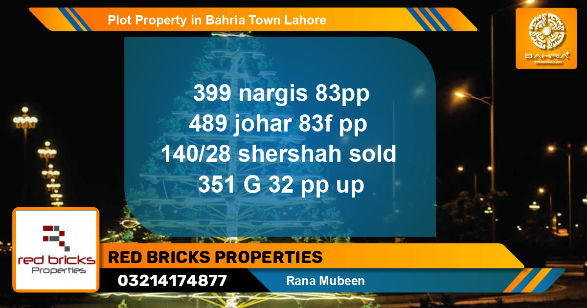 Residential Plot for Sale in Bahria Town, Lahore - (BP-40513)