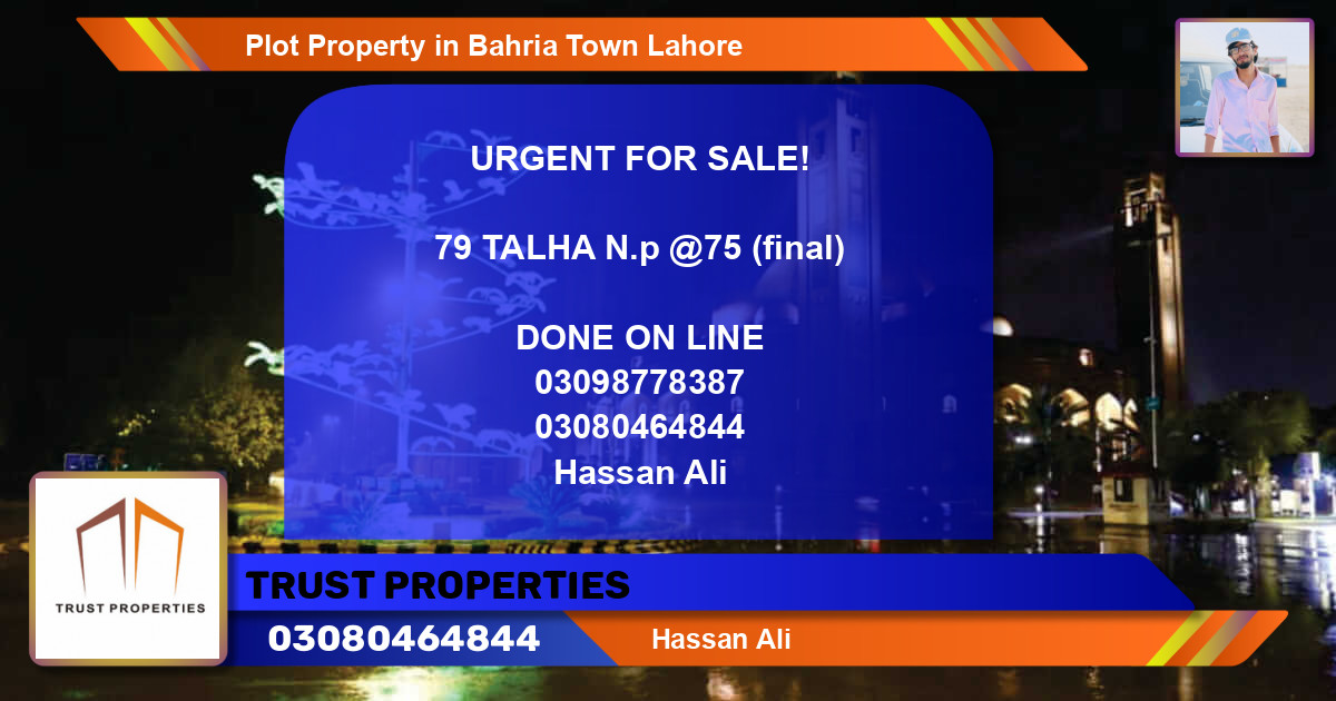 Residential Plot for Sale in Bahria Town, Lahore - (BP-40519)