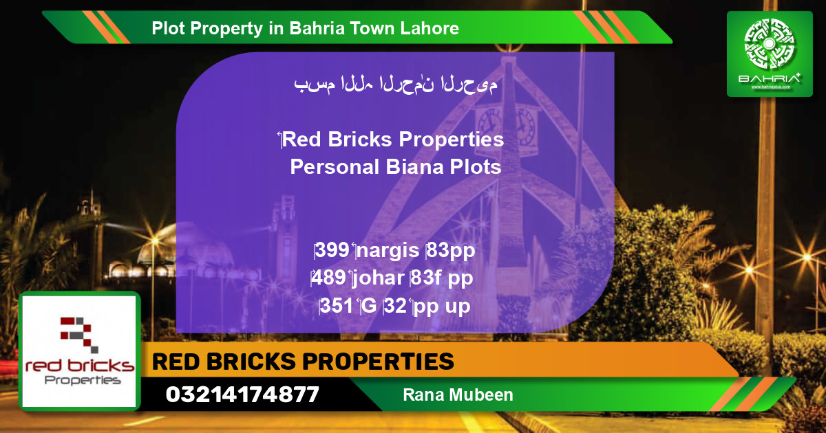 Residential Plot for Sale in Bahria Town, Lahore - (BP-40526)