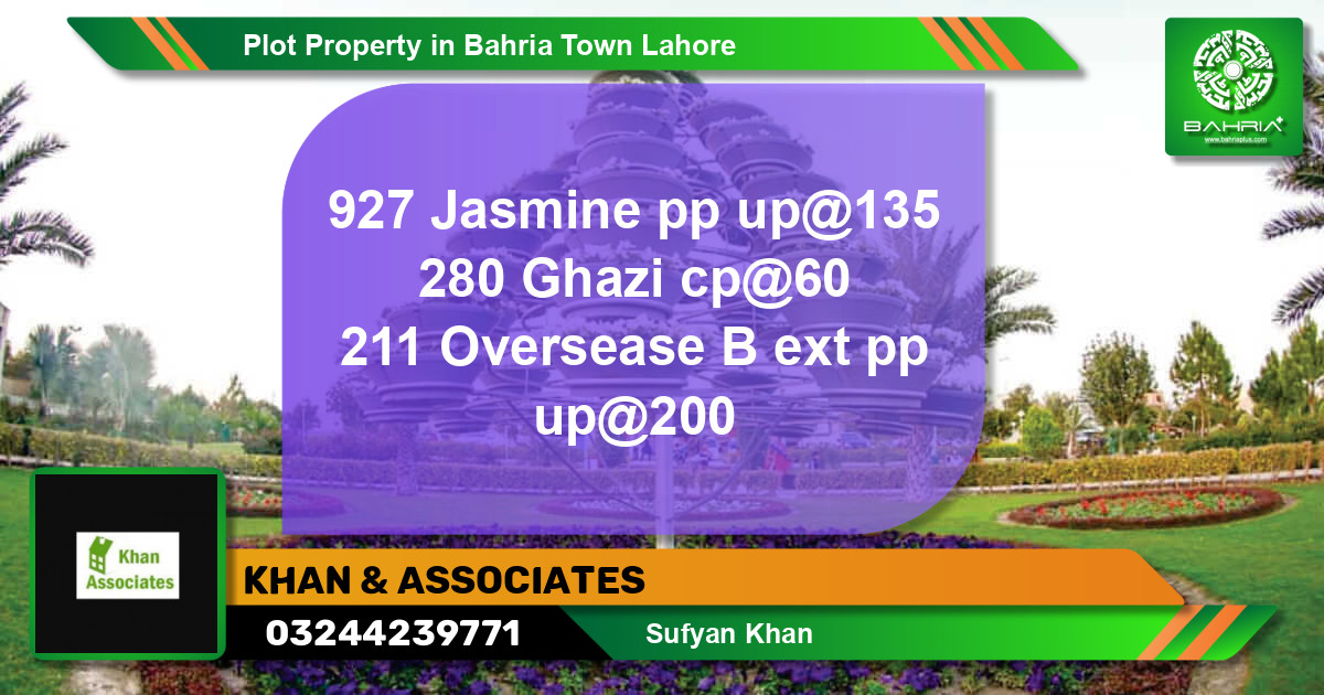 Residential Plot for Sale in Bahria Town, Lahore - (BP-40548)