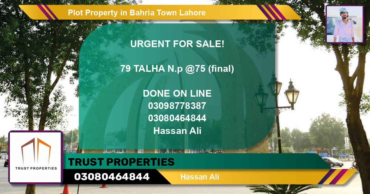 Residential Plot for Sale in Bahria Town, Lahore - (BP-40558)