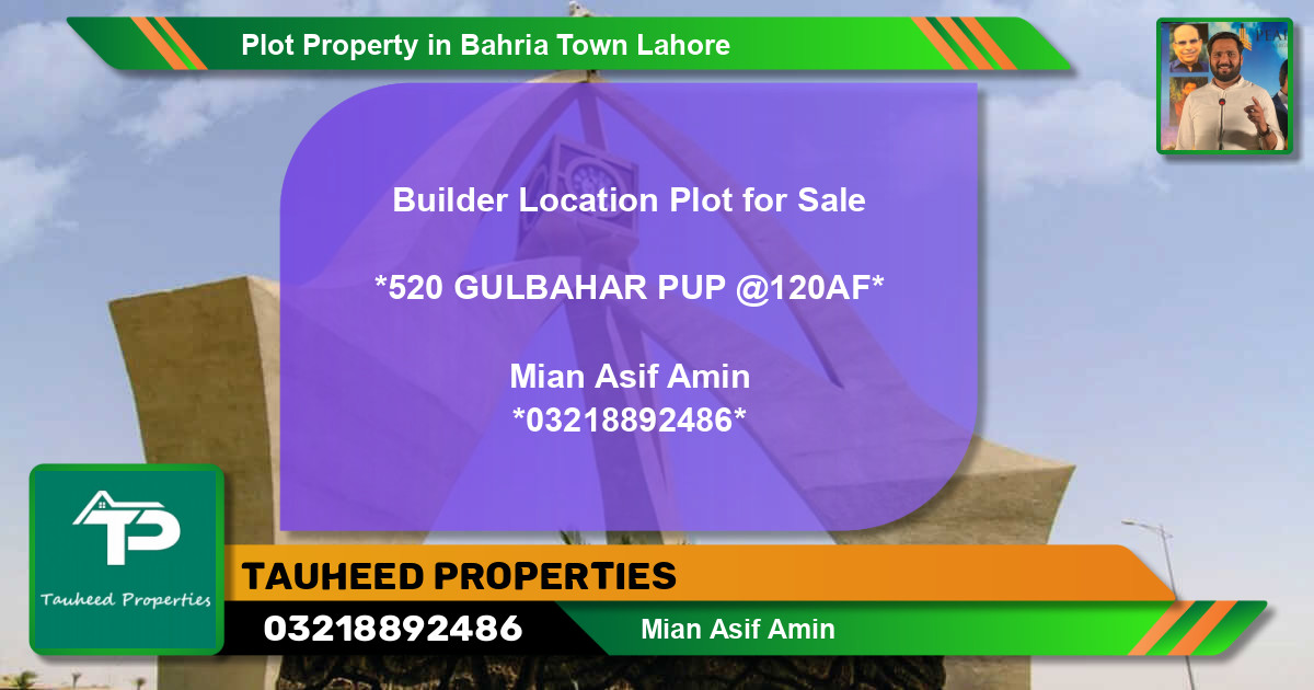 Residential Plot for Sale in Bahria Town, Lahore - (BP-40569)