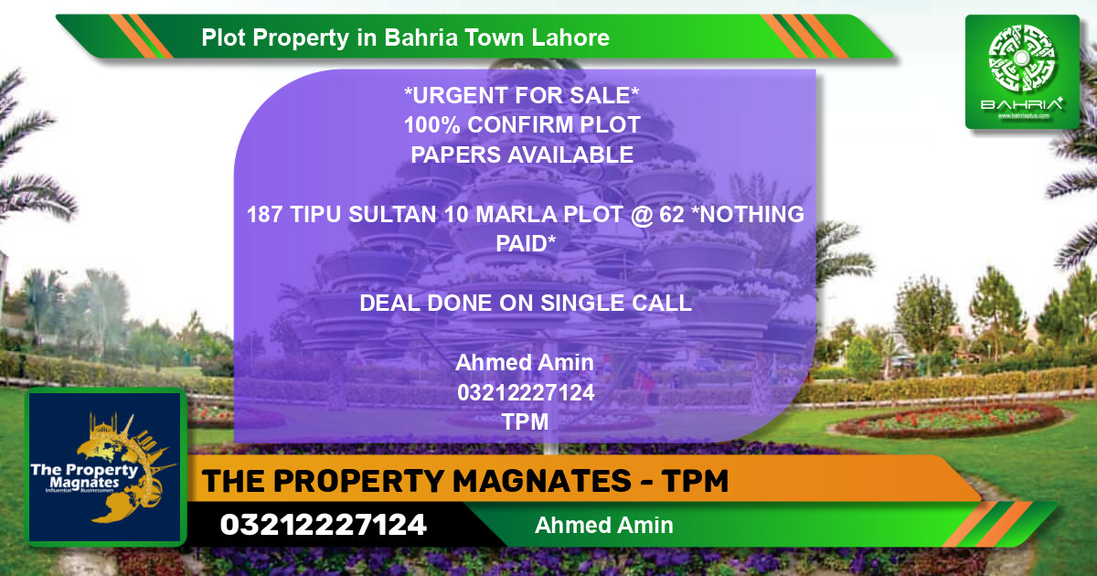 Residential Plot for Sale in Bahria Town, Lahore - (BP-40584)