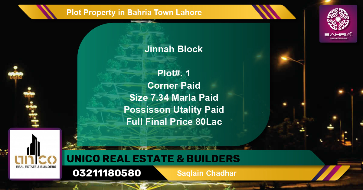 Residential Plot for Sale in Bahria Town, Lahore - (BP-40594)