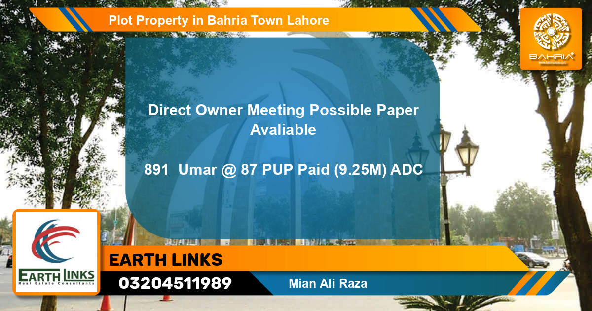 Residential Plot for Sale in Bahria Town, Lahore - (BP-40595)