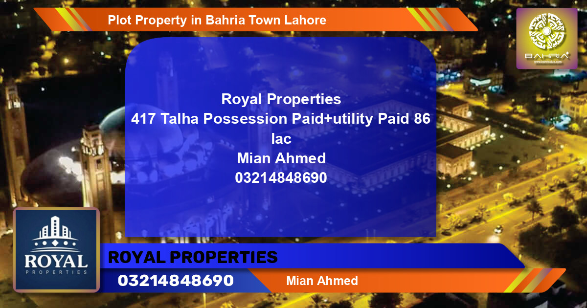 Residential Plot for Sale in Bahria Town, Lahore - (BP-40605)