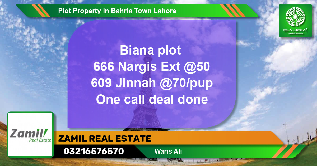 Residential Plot for Sale in Bahria Town, Lahore - (BP-40616)