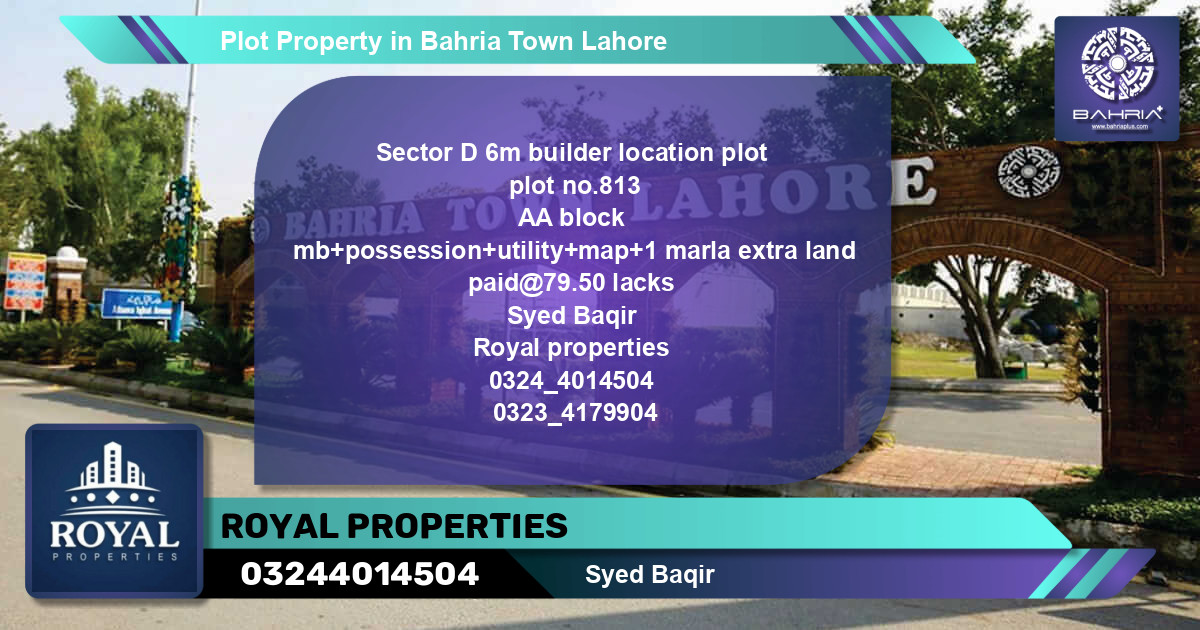 Residential Plot for Sale in Bahria Town, Lahore - (BP-40619)