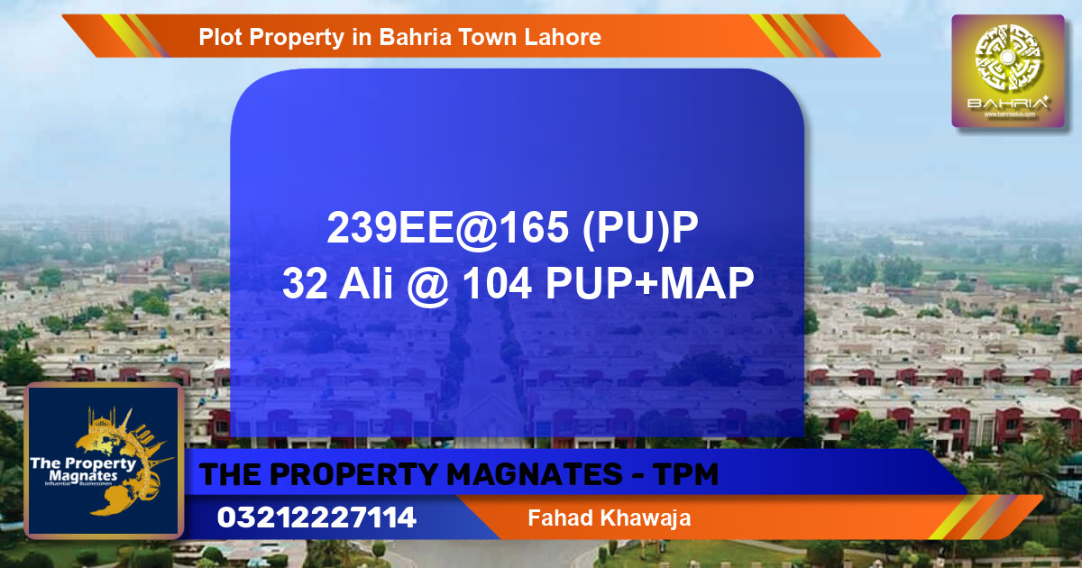 Residential Plot for Sale in Bahria Town, Lahore - (BP-40656)