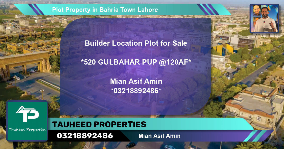 Residential Plot for Sale in Bahria Town, Lahore - (BP-40676)