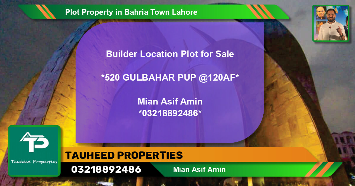 Residential Plot for Sale in Bahria Town, Lahore - (BP-40677)