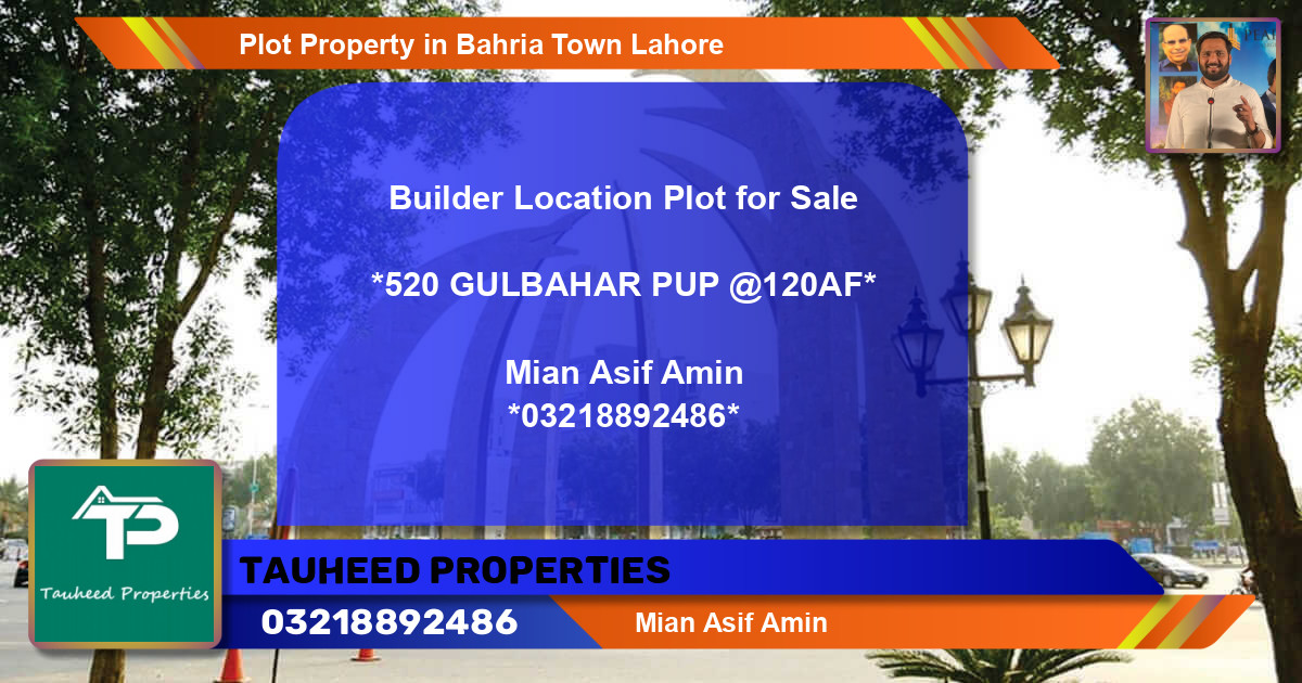 Residential Plot for Sale in Bahria Town, Lahore - (BP-40680)
