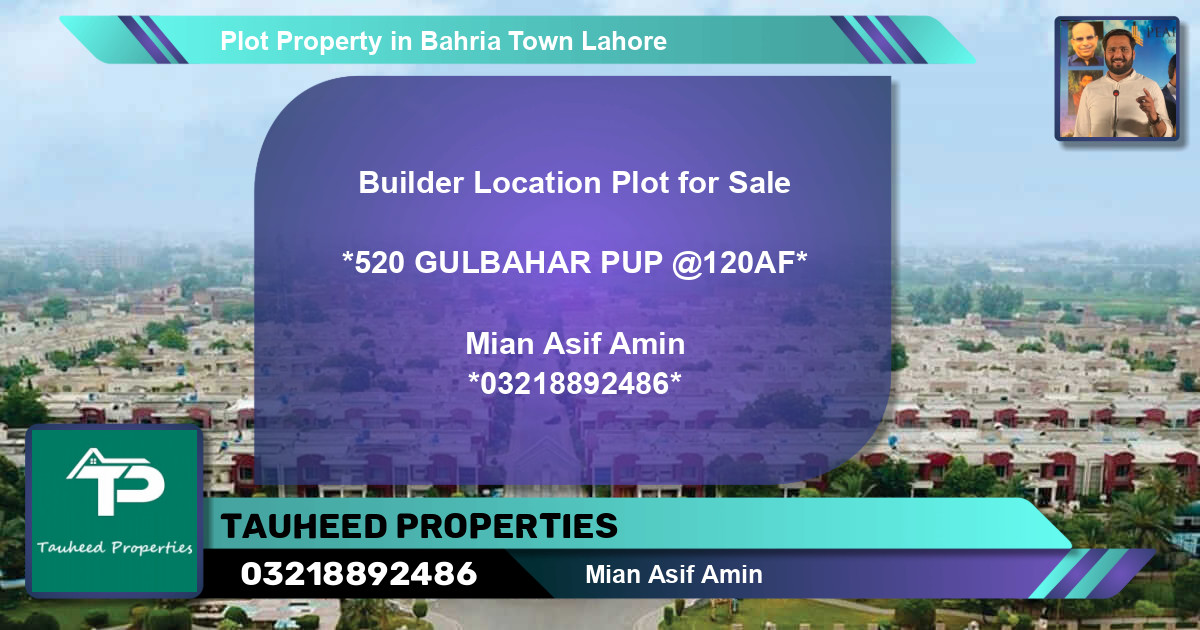 Residential Plot for Sale in Bahria Town, Lahore - (BP-40685)