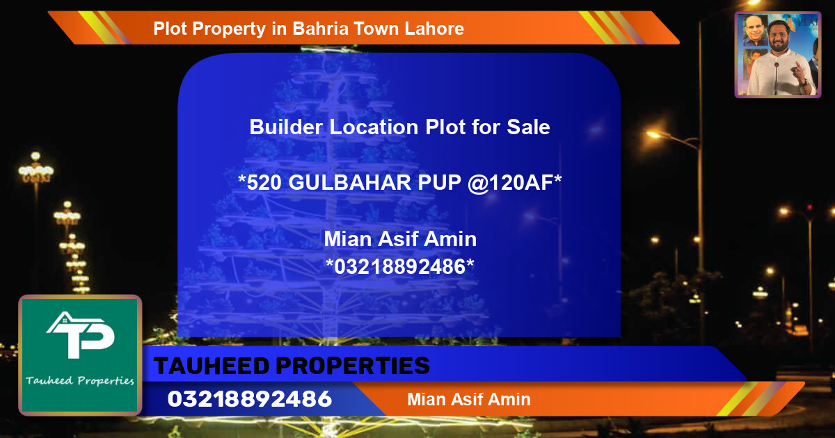Residential Plot for Sale in Bahria Town, Lahore - (BP-40686)