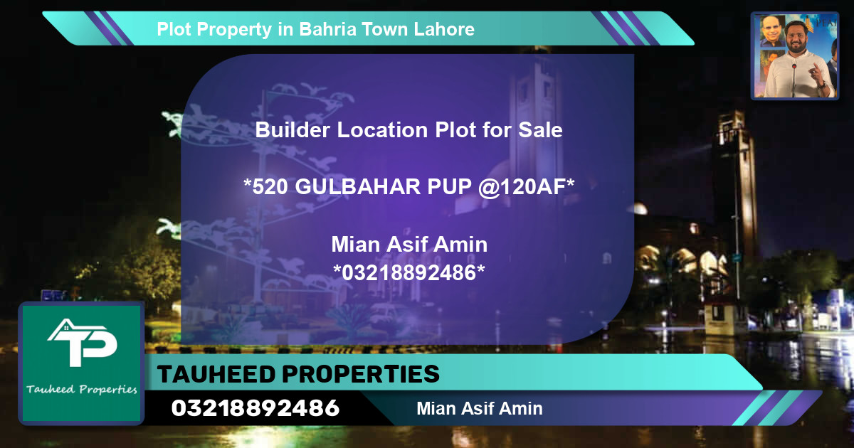 Residential Plot for Sale in Bahria Town, Lahore - (BP-40687)