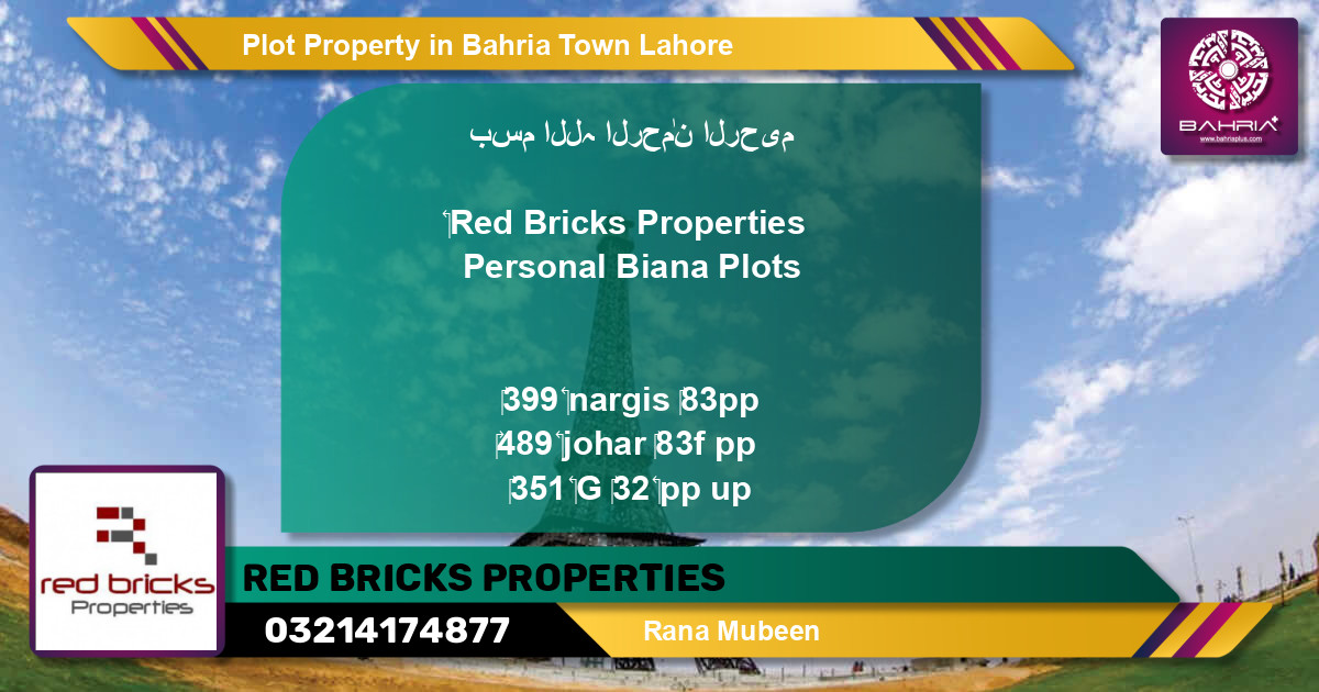 Residential Plot for Sale in Bahria Town, Lahore - (BP-40689)