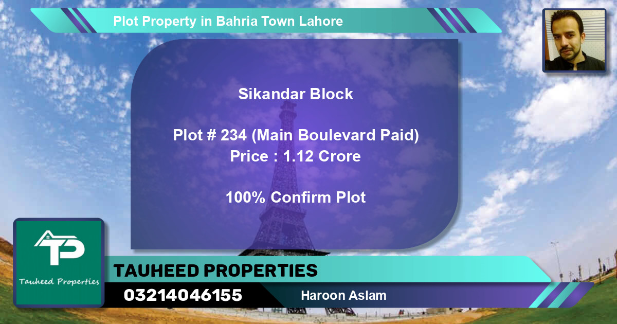 Residential Plot for Sale in Bahria Town, Lahore - (BP-40697)