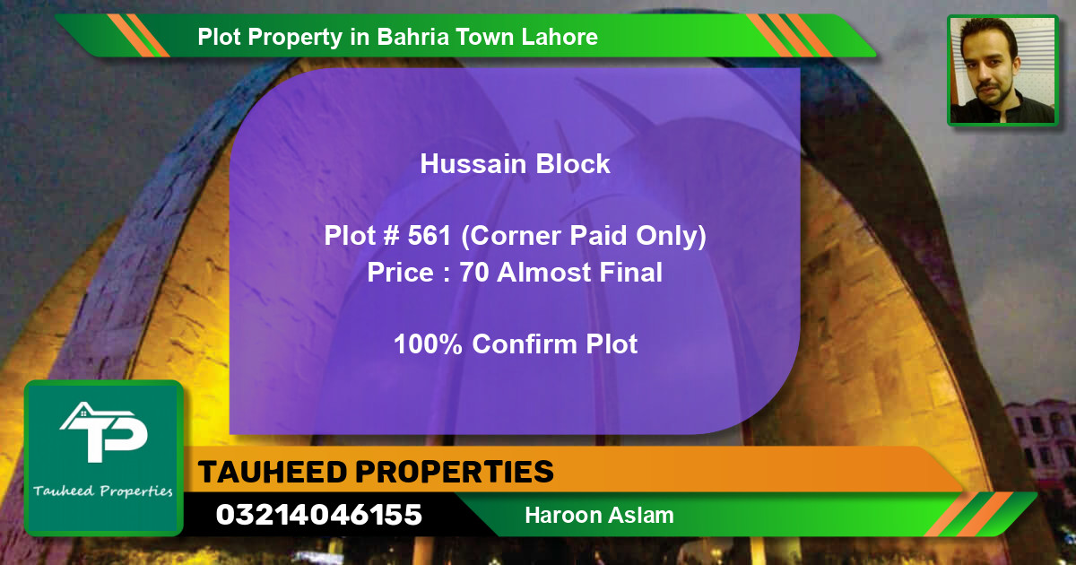 Residential Plot for Sale in Bahria Town, Lahore - (BP-40709)