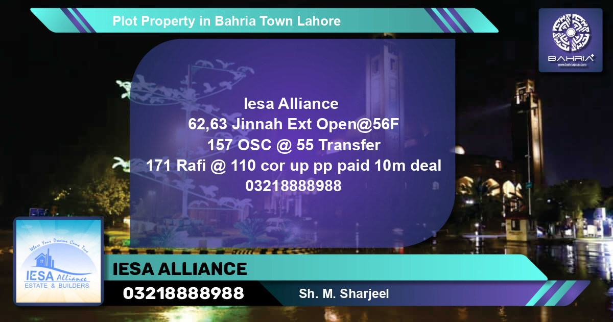 Residential Plot for Sale in Bahria Town, Lahore - (BP-40711)