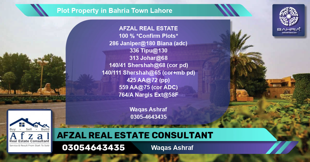 Residential Plot for Sale in Bahria Town, Lahore - (BP-40744)