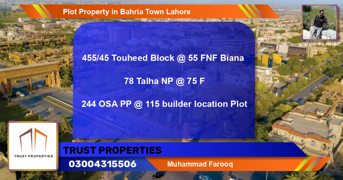 Residential Plot for Sale in Bahria Town, Lahore - (BP-40746)