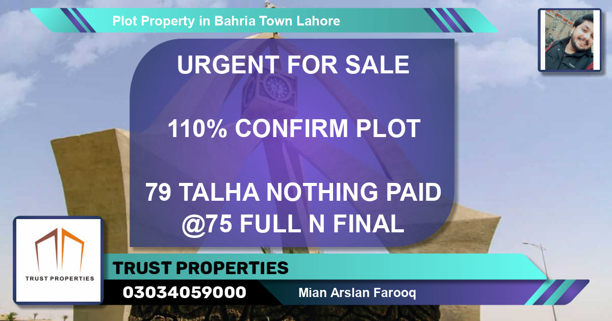Residential Plot for Sale in Bahria Town, Lahore - (BP-40747)