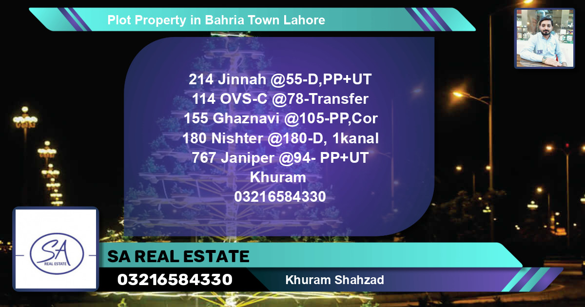 Residential Plot for Sale in Bahria Town, Lahore - (BP-40760)