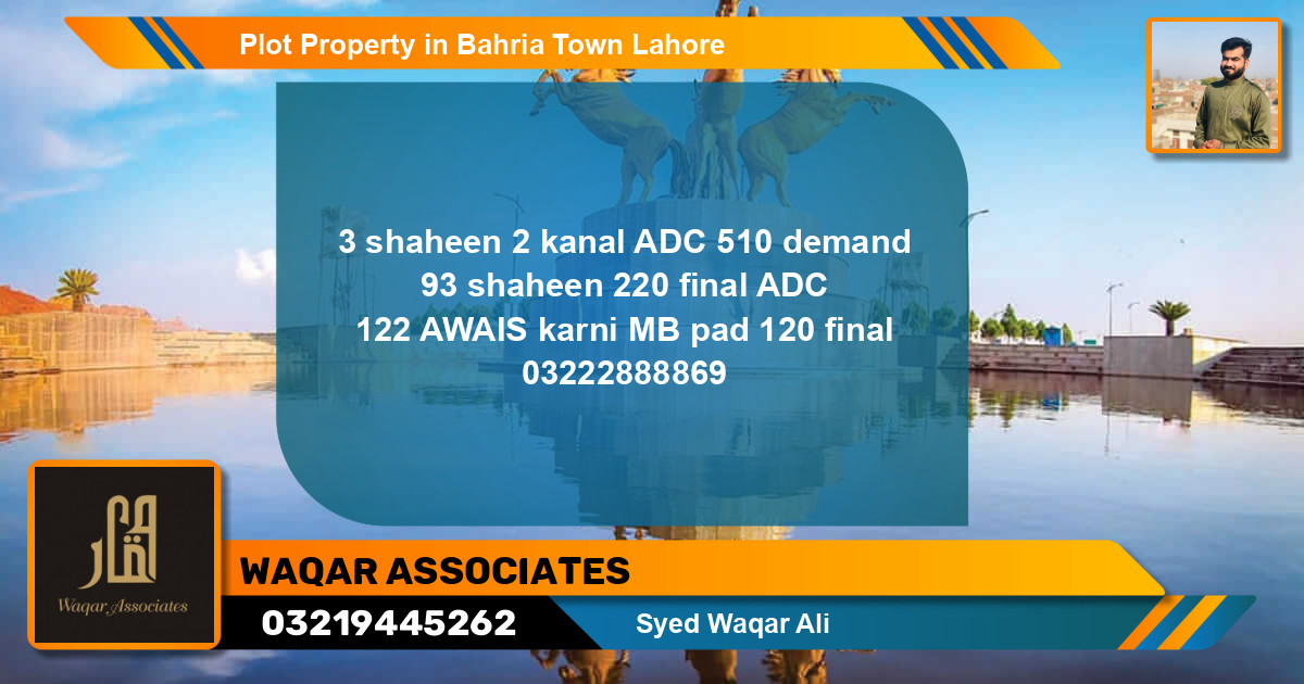 Residential Plot for Sale in Bahria Town, Lahore - (BP-40774)